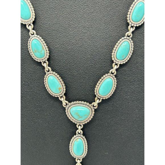 Lucky Brand Silver Tone Y Necklace with Faux Turquoise - Picture 5 of 6